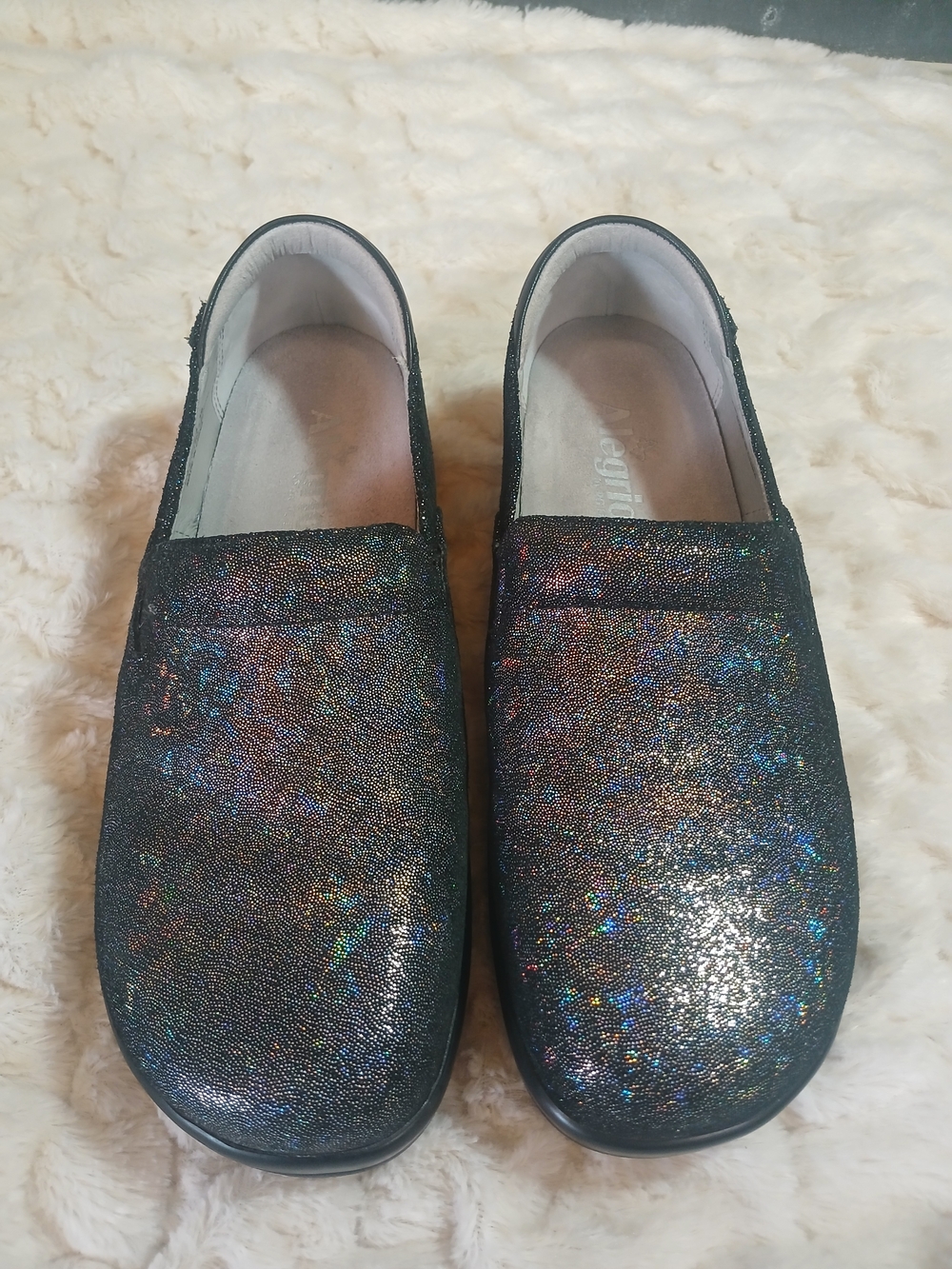 Alegria Keli Professional Clogs Black Glitter Womens Sz. 39 (KEL-674)